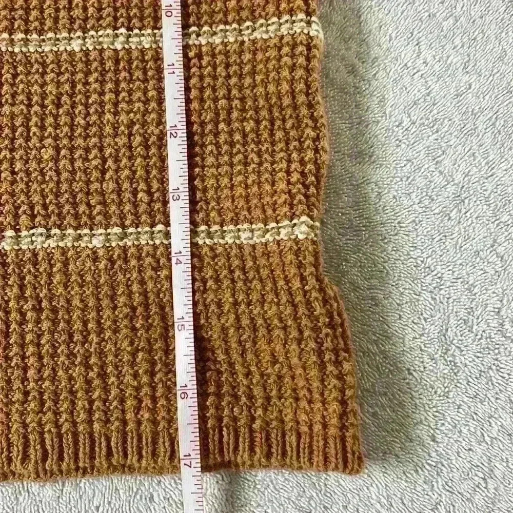 Madewell Crocheted Sweater Top Striped Neutral Button Back Short Sleeved Boho XS - Picture 8 of 9